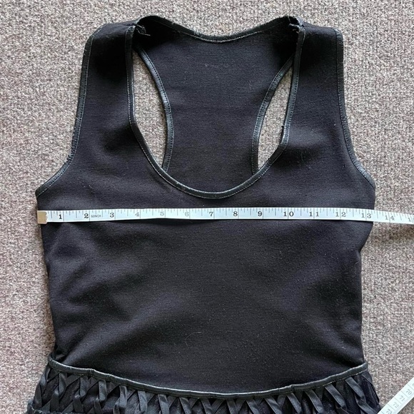 Black Jumper Dress with Lace Pattern Detail A-Line Skirt Bottom Womens Small - Picture 9 of 11